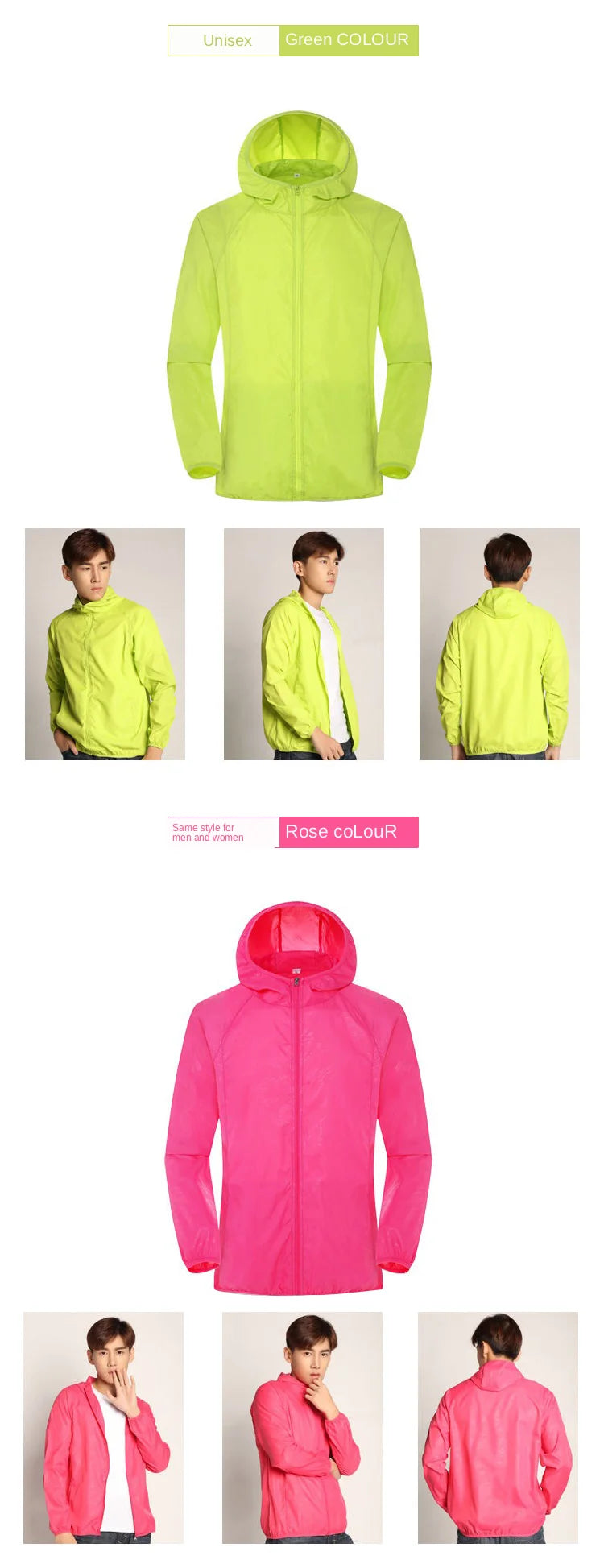Men Women Hiking Jacket Waterproof Quick Dry Camping Hunting Clothes Sun-Protective Outdoor Sports Coats Anti UV Windbreaker - Tasawoq