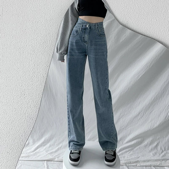ZOENOVA Jeans Women Wide Leg Pants Mom Femme Black Blue Jeans High Waist Woman Trousers 2023 Clothing Pantalones Spodnie Damskie - Tasawoq
