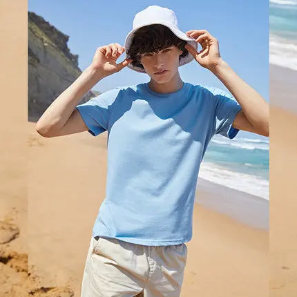 Semir Summer Cotton T Shirts Men 2025 Simple O Neck Stretch Solid New Tops Clothing Casual Tshirt Man Streetwear Cool Tee Shirts