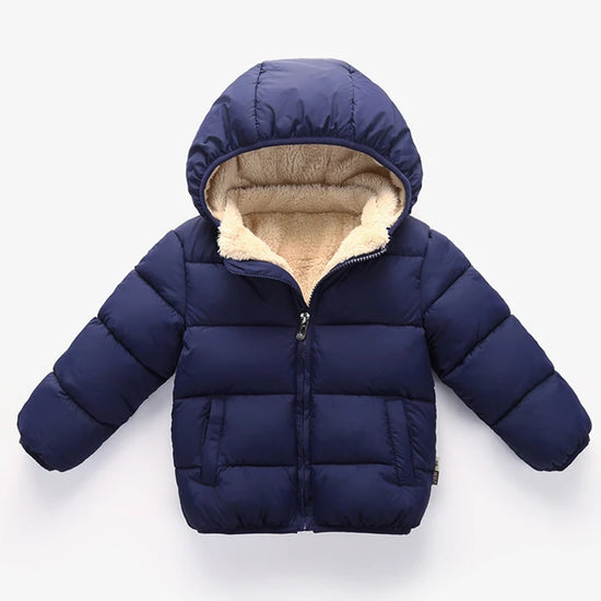 Baby Children Coats Winter Thick Jackets For Boys Warm Plush Thicken Outerwear For Girls Fur Hooded Jacket Kids Clothes Snowsuit - Tasawoq