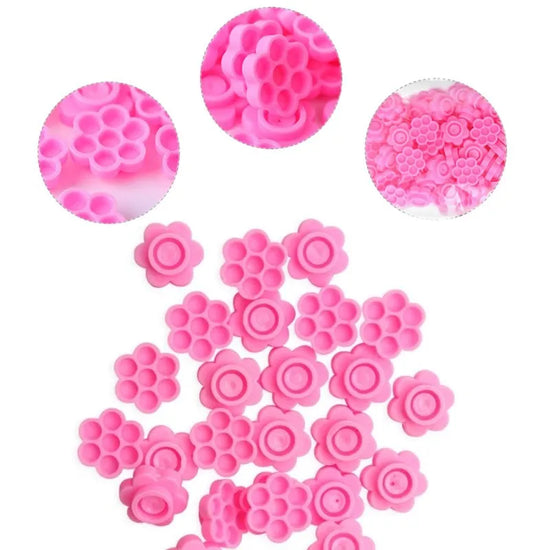 100Pcs False Eyelashes Blooming Cups Planting Grafting Rapid Bloom Sun Flower Glue Cup Fan Eyelash Extension Makeup Tools - Tasawoq