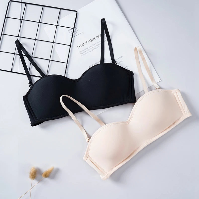 Women Invisible Bra Strapless Bralette 1/2 Cup Women's Underwear Sexy Lingerie Female Seamless Party Wedding Bras - Tasawoq