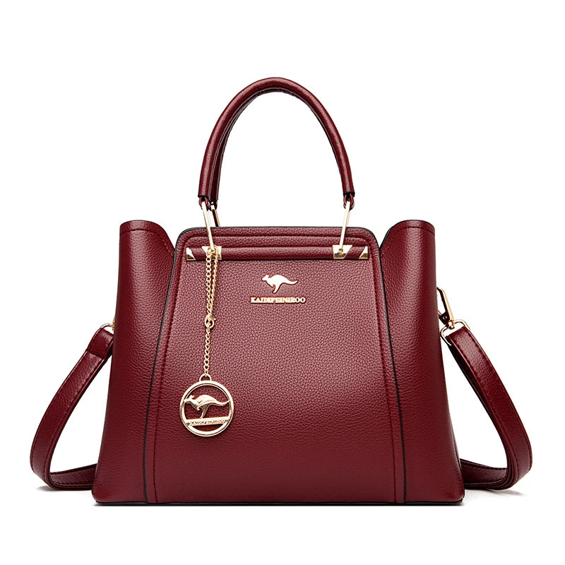 Luxury Handbags Women Bags Designer 3 Layers Soft Leather Shoulder Crossbody Sac Ladies Large Capacity Shopping Messenger Tote - Tasawoq