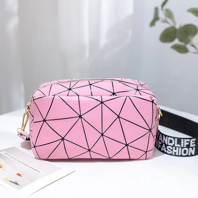 Women Laser Crossbody Bag Sling Shoulder Bag Jelly Holographic Square Messenger Satchel Bag For Lady Daily Small Handbag Purse - Tasawoq