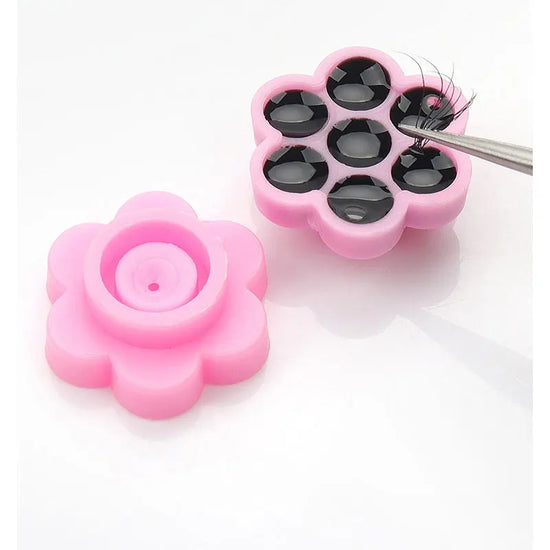 100Pcs False Eyelashes Blooming Cups Planting Grafting Rapid Bloom Sun Flower Glue Cup Fan Eyelash Extension Makeup Tools - Tasawoq