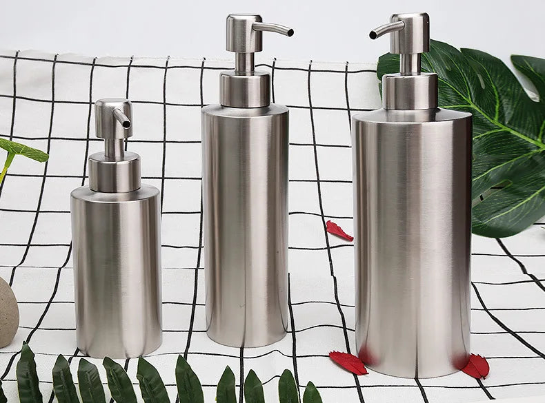 Liquid soap dispenser bottle gel bottle 304 stainless steel Lotion Pump Hand Soap Kitchen Bathroom Dispenser 250ml/350ml/550ml - Tasawoq