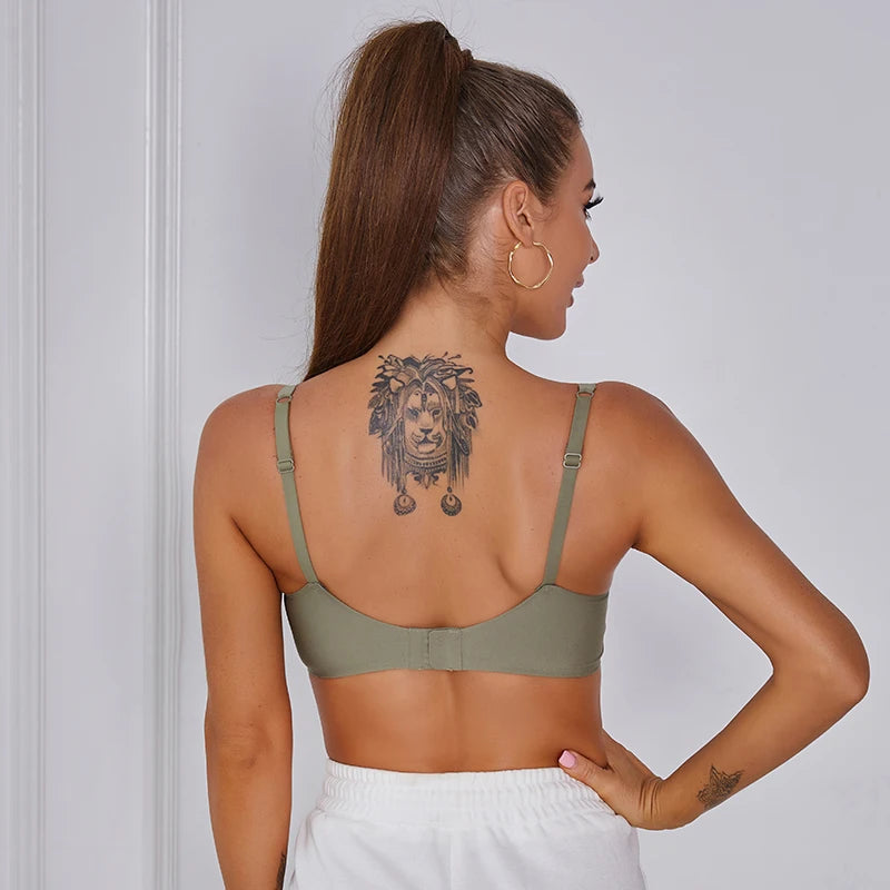 FINETOO Soft Wireless Bra Women Deep V Bras Sexy Bralette Padded Bra S-XL Female Seamless Underwear Comfortable Ladies Lingerie - Tasawoq