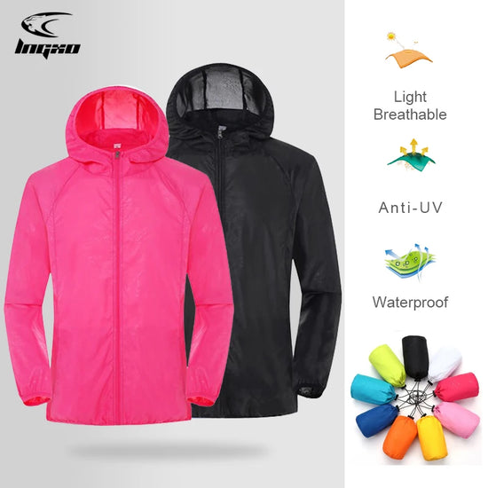 Men Women Hiking Jacket Waterproof Quick Dry Camping Hunting Clothes Sun-Protective Outdoor Sports Coats Anti UV Windbreaker - Tasawoq