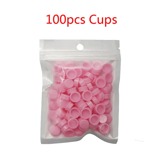 100Pcs False Eyelashes Blooming Cups Planting Grafting Rapid Bloom Sun Flower Glue Cup Fan Eyelash Extension Makeup Tools - Tasawoq