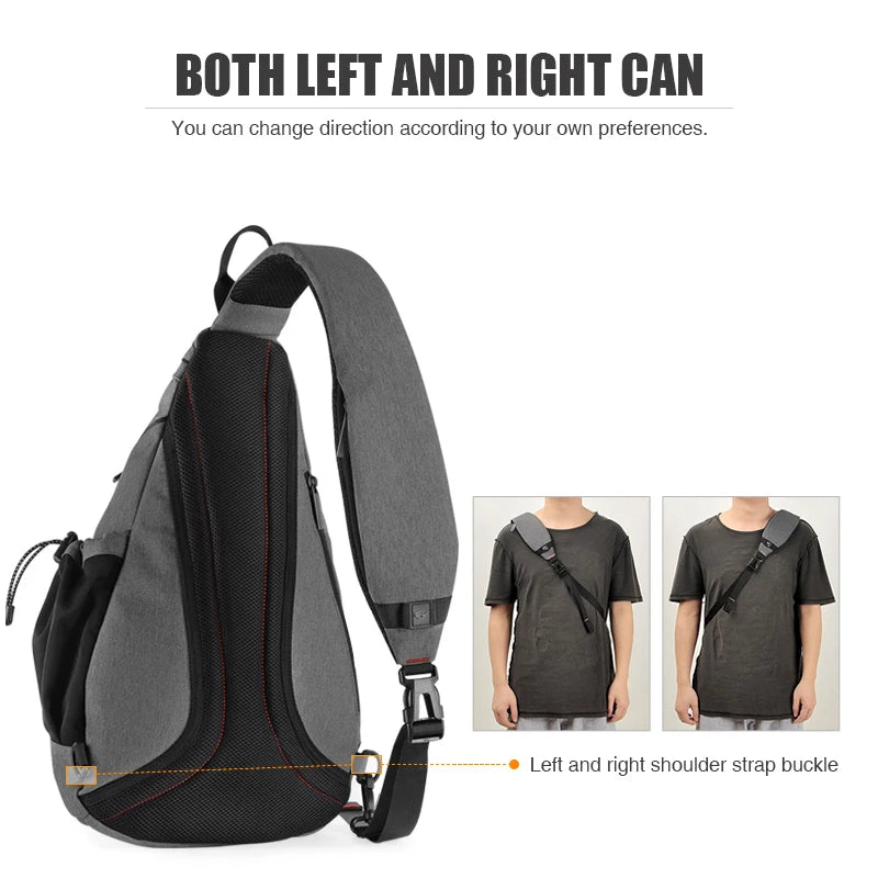 Mixi Men One Shoulder Backpack Women Sling Bag Crossbody USB Boys Cycling Sports Travel Versatile Fashion Bag Student School - Tasawoq