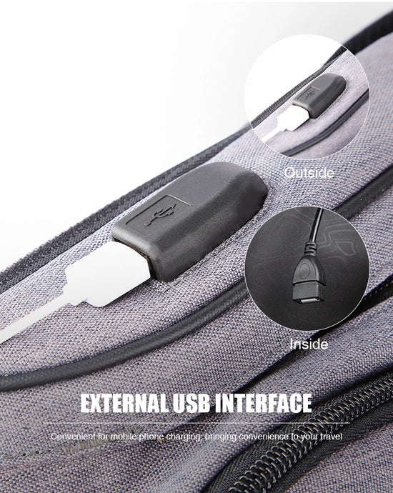 Mixi Men One Shoulder Backpack Women Sling Bag Crossbody USB Boys Cycling Sports Travel Versatile Fashion Bag Student School - Tasawoq