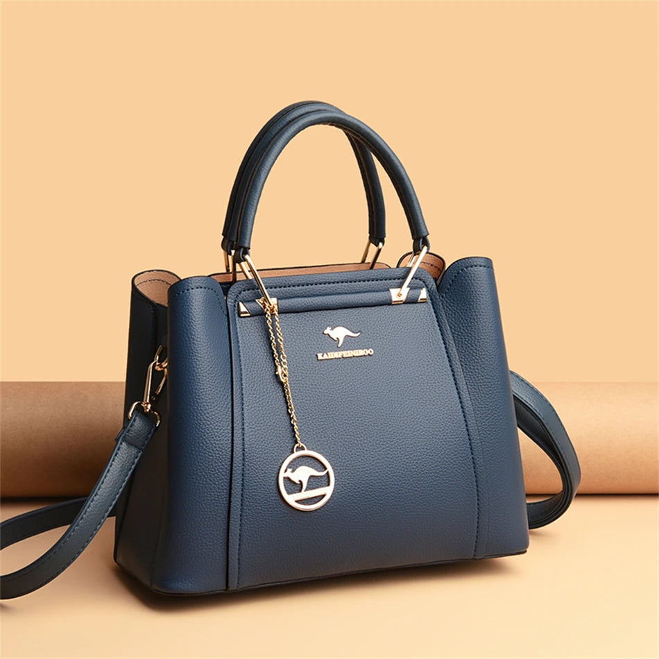 Luxury Handbags Women Bags Designer 3 Layers Soft Leather Shoulder Crossbody Sac Ladies Large Capacity Shopping Messenger Tote - Tasawoq