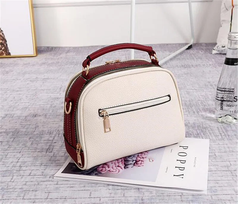 Fashion Hit Color Shoulder Bags for Women Female PU Leather Crossbody Messenger Bags Small Handbag Wide Strap Purse - Tasawoq