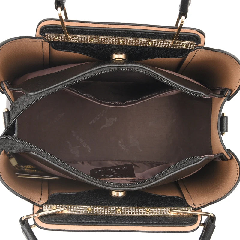 Luxury Handbags Women Bags Designer 3 Layers Soft Leather Shoulder Crossbody Sac Ladies Large Capacity Shopping Messenger Tote - Tasawoq