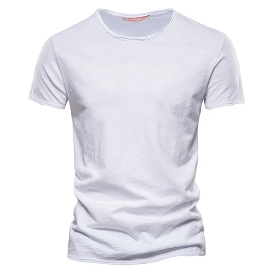 AIOPESON 100% Cotton Men T-shirt V-neck Fashion Design Slim Fit Soild T-shirts Male Tops Tees Short Sleeve T Shirt For Men - Tasawoq