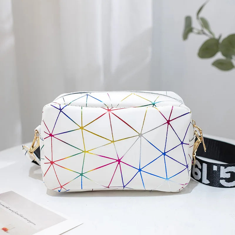 Women Laser Crossbody Bag Sling Shoulder Bag Jelly Holographic Square Messenger Satchel Bag For Lady Daily Small Handbag Purse - Tasawoq