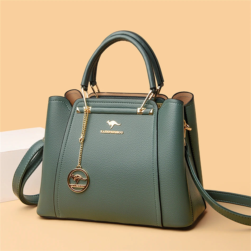 Luxury Handbags Women Bags Designer 3 Layers Soft Leather Shoulder Crossbody Sac Ladies Large Capacity Shopping Messenger Tote - Tasawoq