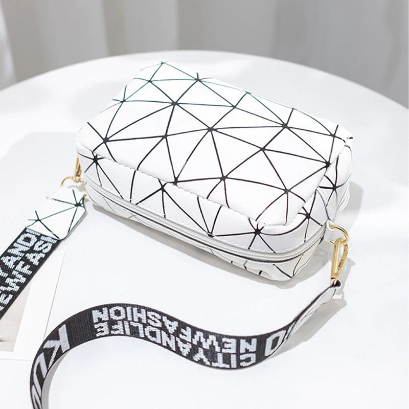 Women Laser Crossbody Bag Sling Shoulder Bag Jelly Holographic Square Messenger Satchel Bag For Lady Daily Small Handbag Purse - Tasawoq