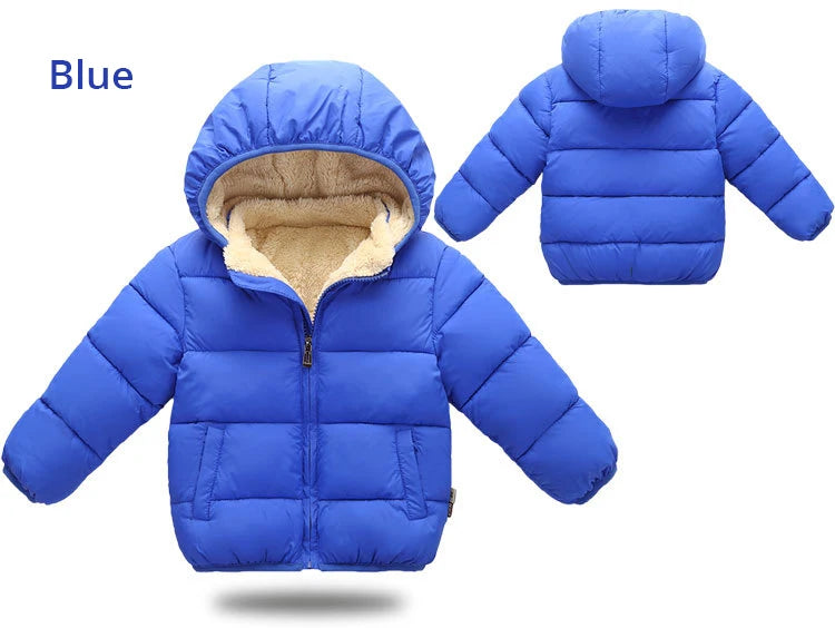 Baby Children Coats Winter Thick Jackets For Boys Warm Plush Thicken Outerwear For Girls Fur Hooded Jacket Kids Clothes Snowsuit - Tasawoq