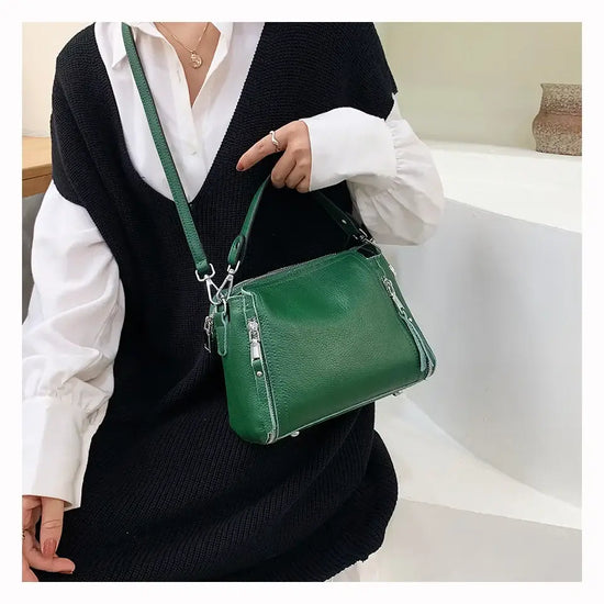 100% Genuine Leather Women Handbags Cowhide Women Shoulder bag Fashion Luxury Ladies Messenger Bags High Quality Female Tote bag - Tasawoq