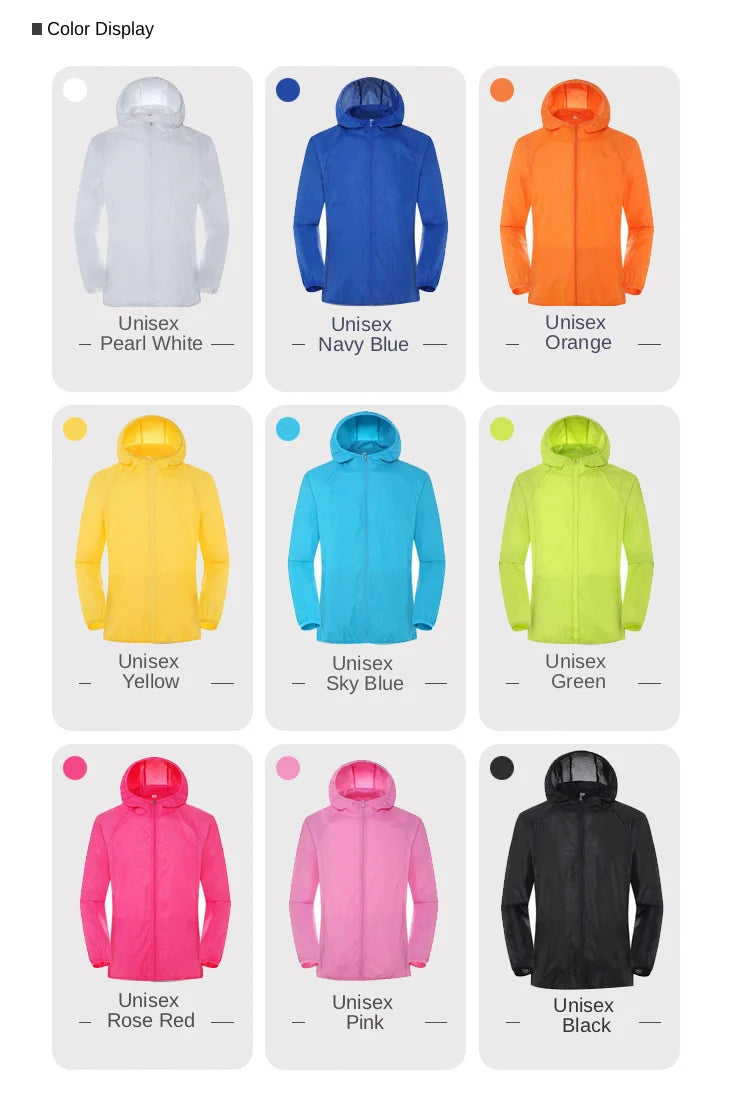 Men Women Hiking Jacket Waterproof Quick Dry Camping Hunting Clothes Sun-Protective Outdoor Sports Coats Anti UV Windbreaker - Tasawoq