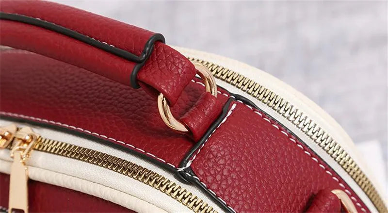Fashion Hit Color Shoulder Bags for Women Female PU Leather Crossbody Messenger Bags Small Handbag Wide Strap Purse - Tasawoq