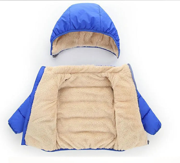 Baby Children Coats Winter Thick Jackets For Boys Warm Plush Thicken Outerwear For Girls Fur Hooded Jacket Kids Clothes Snowsuit - Tasawoq