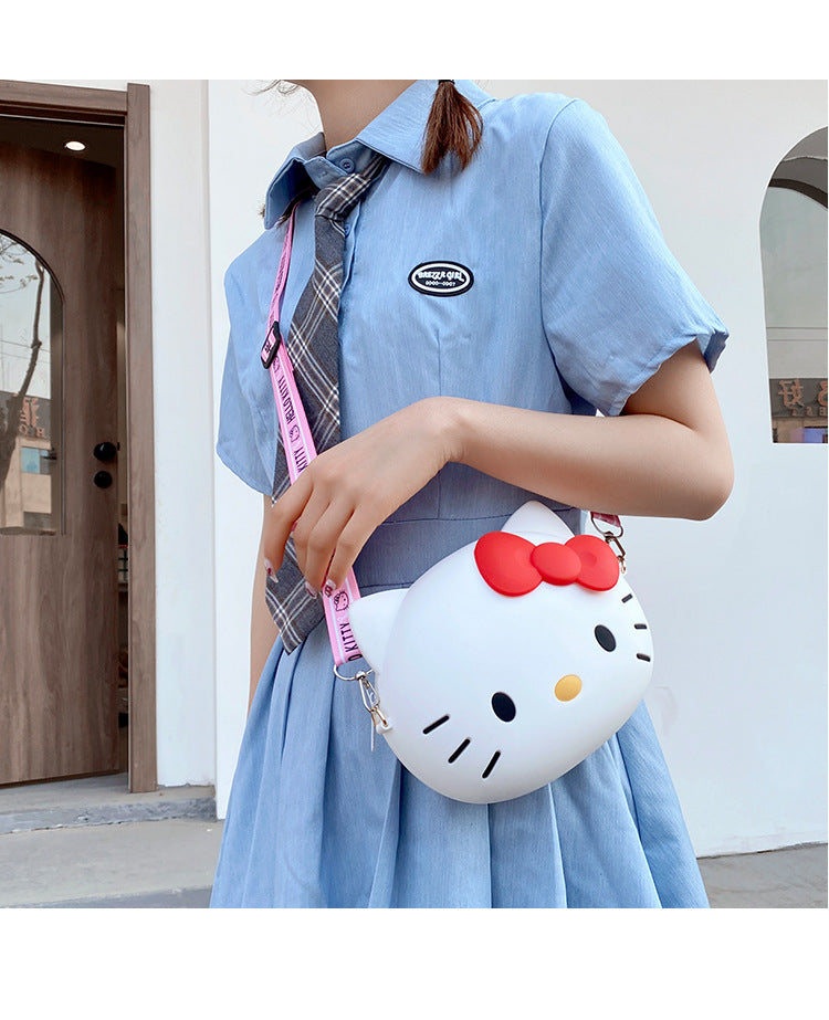 11cm/19cm Hello Kitty Crossbody Bags For Women Kawaii Messenger Bag Travel 3d Shoulder Small Purse Phone Bag Girlfriend Gift - Tasawoq