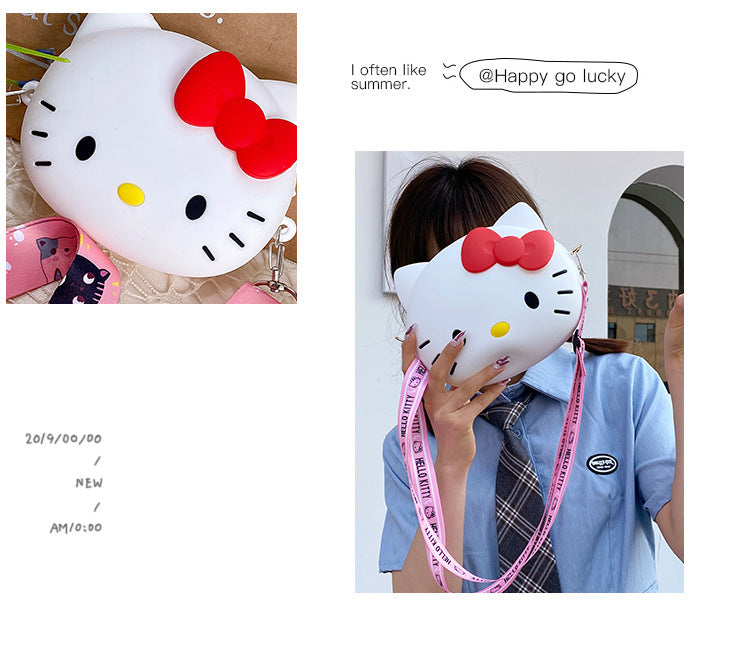 11cm/19cm Hello Kitty Crossbody Bags For Women Kawaii Messenger Bag Travel 3d Shoulder Small Purse Phone Bag Girlfriend Gift - Tasawoq