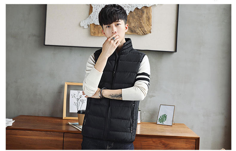 Men Vest Windproof Vest Men Jacket Sleeveless Vest Winter Jacket Casual Coat Men down Cotton Warm Thicken Waistcoat thick gilet - Tasawoq