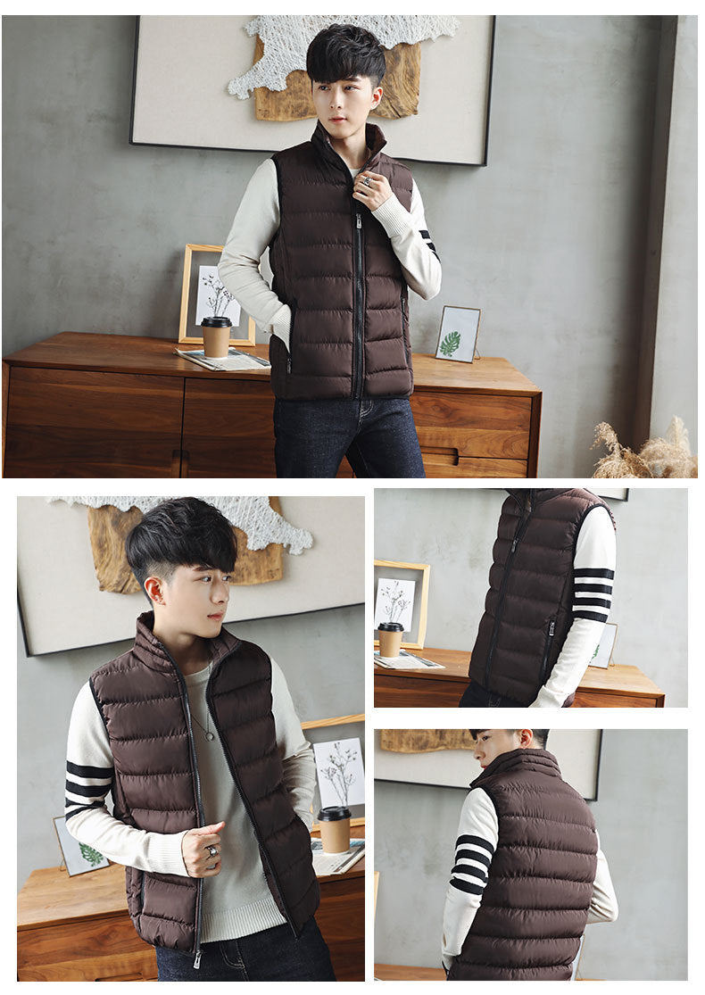 Men Vest Windproof Vest Men Jacket Sleeveless Vest Winter Jacket Casual Coat Men down Cotton Warm Thicken Waistcoat thick gilet - Tasawoq