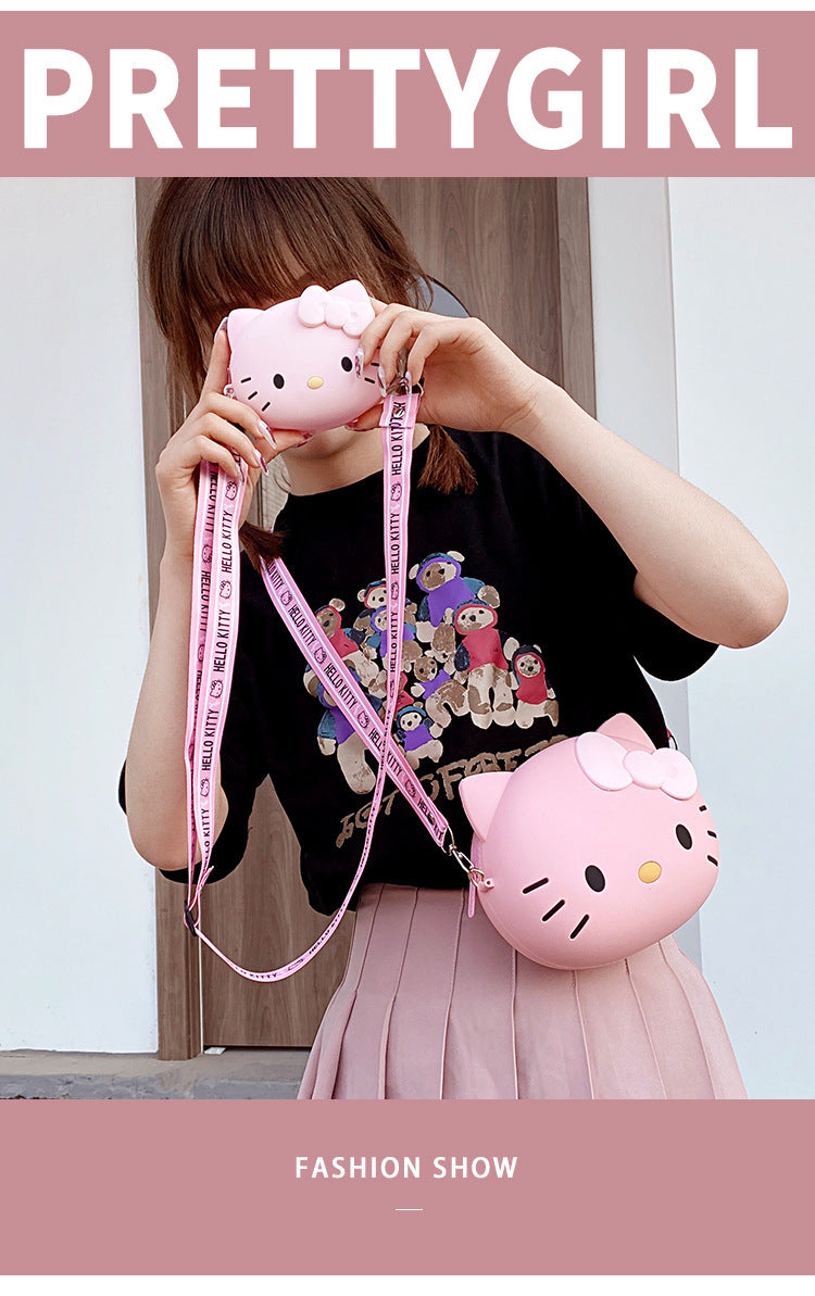 11cm/19cm Hello Kitty Crossbody Bags For Women Kawaii Messenger Bag Travel 3d Shoulder Small Purse Phone Bag Girlfriend Gift - Tasawoq