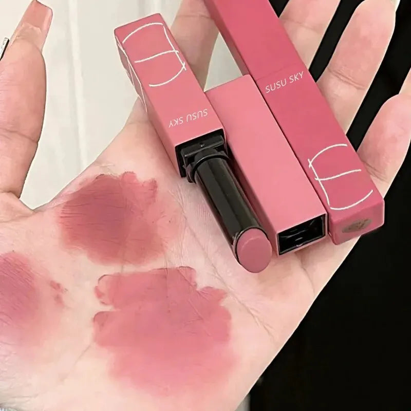 TX010Thin Tube Matte Lipstick, Waterproof and Sweatproof, Does Not Fade Or Remove Makeup, Can Be Used on Both Lips and Cheeks - Tasawoq