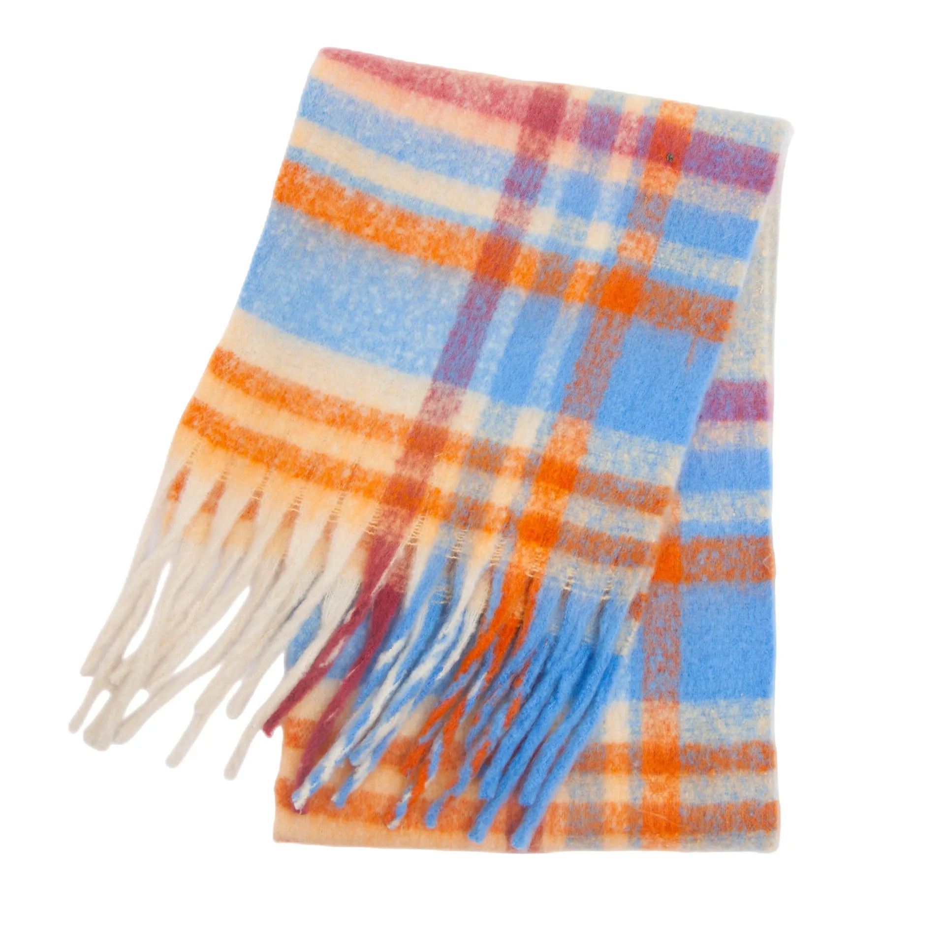 2025 Winter Thick Warm Scarf Women Cashmere Shawl and Wraps Pashmina Neckerchief Bufanda Female Rainbow Hairy Tessel Echarpe New - Tasawoq