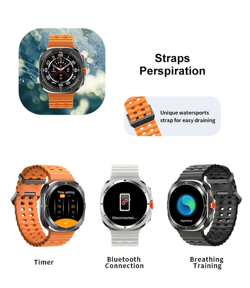 LAXASFIT Watch 7 Ultra Smartwatch Bluetooth Talk HD AMOLED Screen Fitness Tracker Health Monitoring Smartwatch for Android IOS - Tasawoq