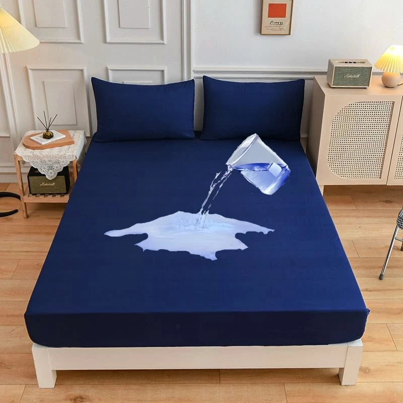 Kuup Safe Waterproof Mattress Protector Soft Comfortable Breathable Solid Color Fitted Bedding Cover No Pillowcases Included - Tasawoq