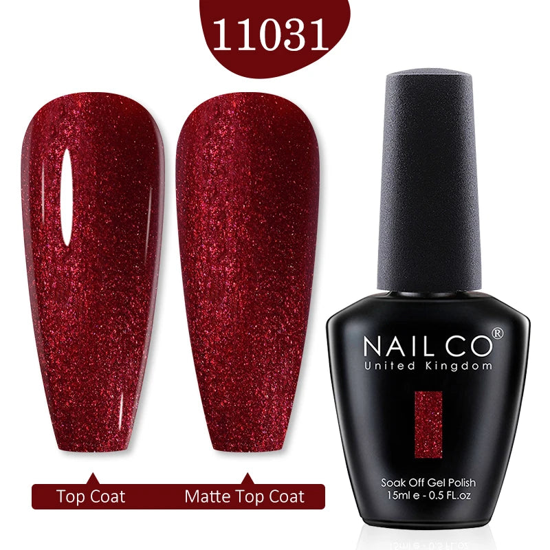 NAILCO Red Colors Series 15ML Nail Gel Polish Nail Supplies Semi Permanent For Nail Art Manicure Soak Off LED UV Hybrid Varnish - Tasawoq