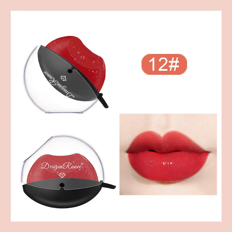 12-color lazy lip-shaped pearlescent fine glitter lipstick that is not easy to fade, warm and moisturizing, color-changing lazy - Tasawoq