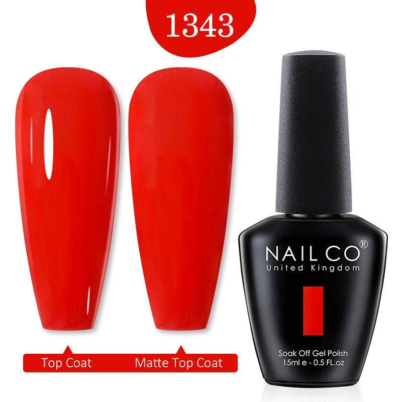 NAILCO Red Colors Series 15ML Nail Gel Polish Nail Supplies Semi Permanent For Nail Art Manicure Soak Off LED UV Hybrid Varnish - Tasawoq