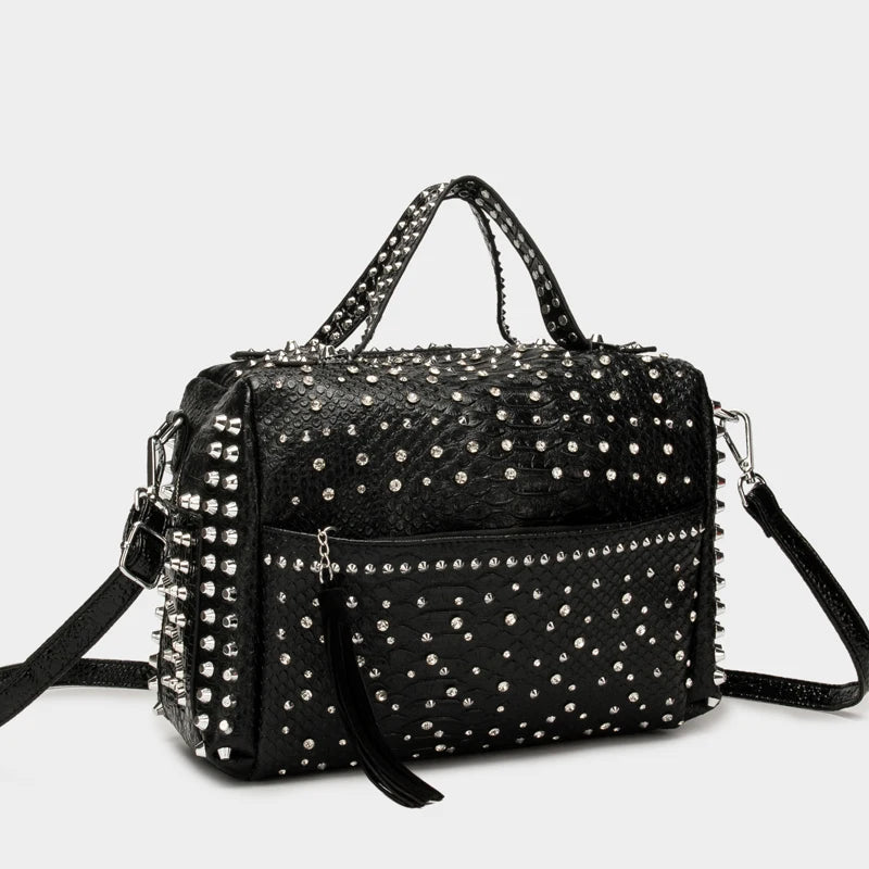 Women's bag luxury designer purses and handbags Shoulder bags vintage Rivet tote bag for women Large capacity travel bag purse - Tasawoq