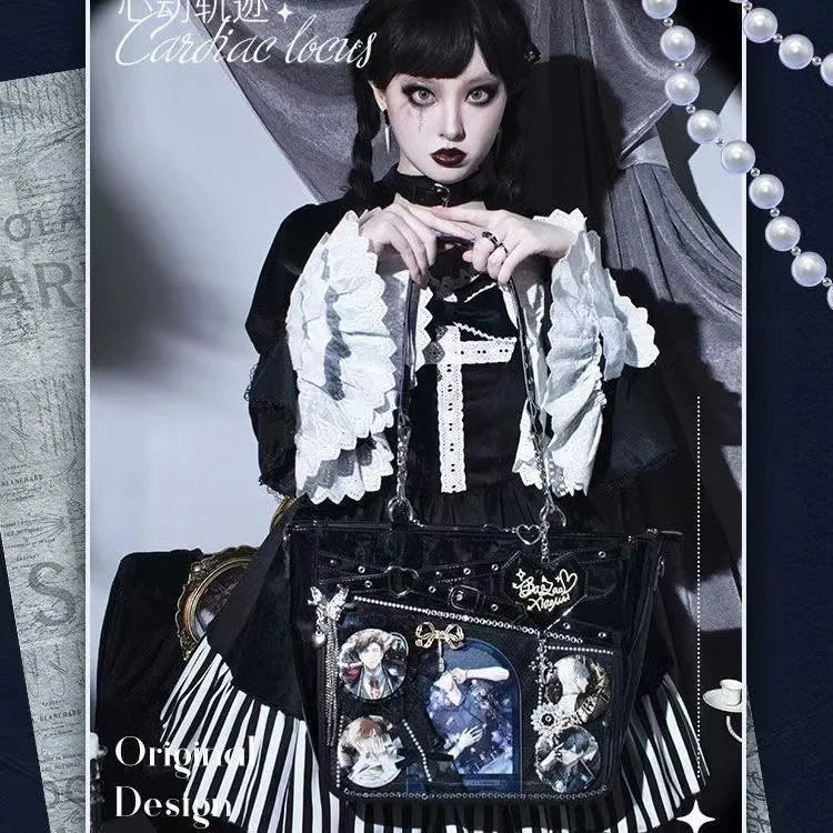 New Original Spicy Girl Cool Ita Bag Large Capacity Transparent Pain Layer Crossbody Bag Love Chain Ulzzang Shoulder Bag - Tasawoq