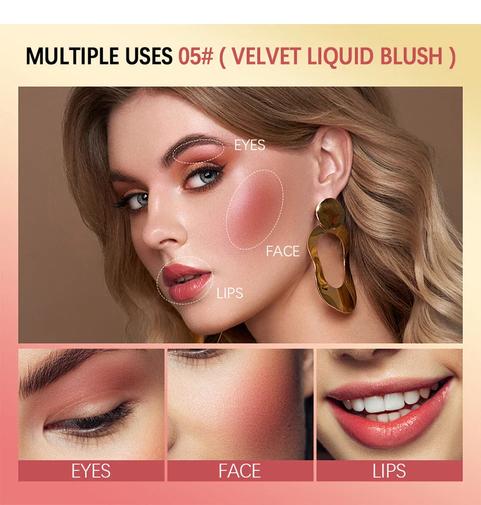 Blush Liquid Blusher Real Makeup Blush Matte Palette Blusher Cosmetics Products Liquid Cream Stick Pink Face raremakeup Beauty - Tasawoq