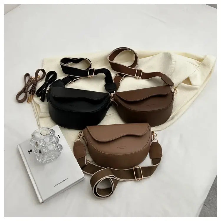 Small Leather Saddle Armpit Bags for Women Summer Chain Shoulder Crossbody Bag Ladies Vintage Underarm Handbags Woman bolsa - Tasawoq