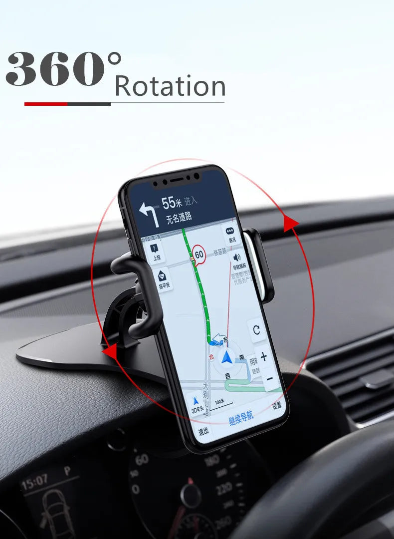360 Rotatable Car Phone Holder Universal Cell Phone Stands Car Rack Dashboard Support for Auto Grip Mobile Phone Fixed Bracket - Tasawoq