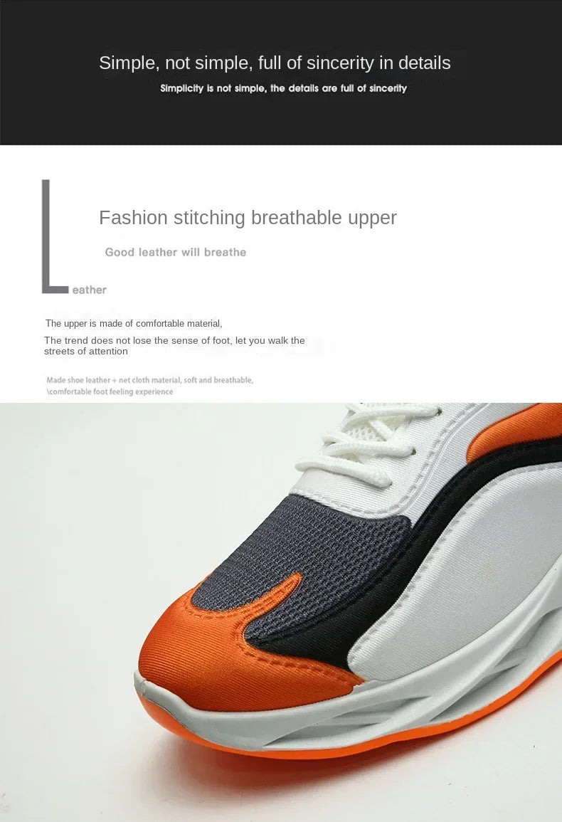 New Trendy Men's Sports Shoes Cushion Running Sneakers Outdoor Leisure Walking Jogging Trainers Soft Sole Breathable Footwear - Tasawoq