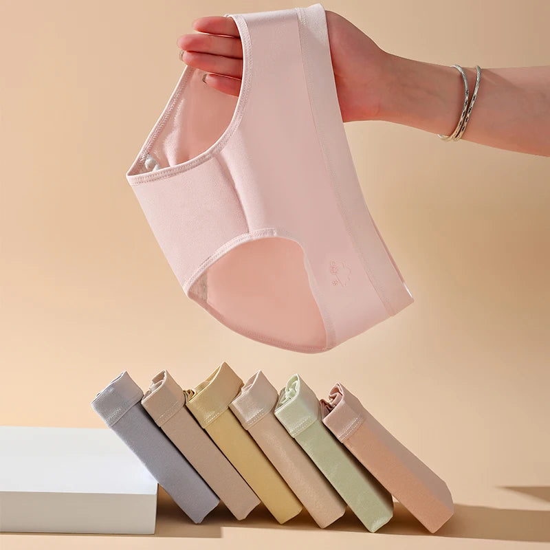 7Pcs Week Pants Cotton Women Panties Breathable Solid Underwear Cute Girls Briefs Soft Underpants Sexy Low Waist Female Lingerie - Tasawoq