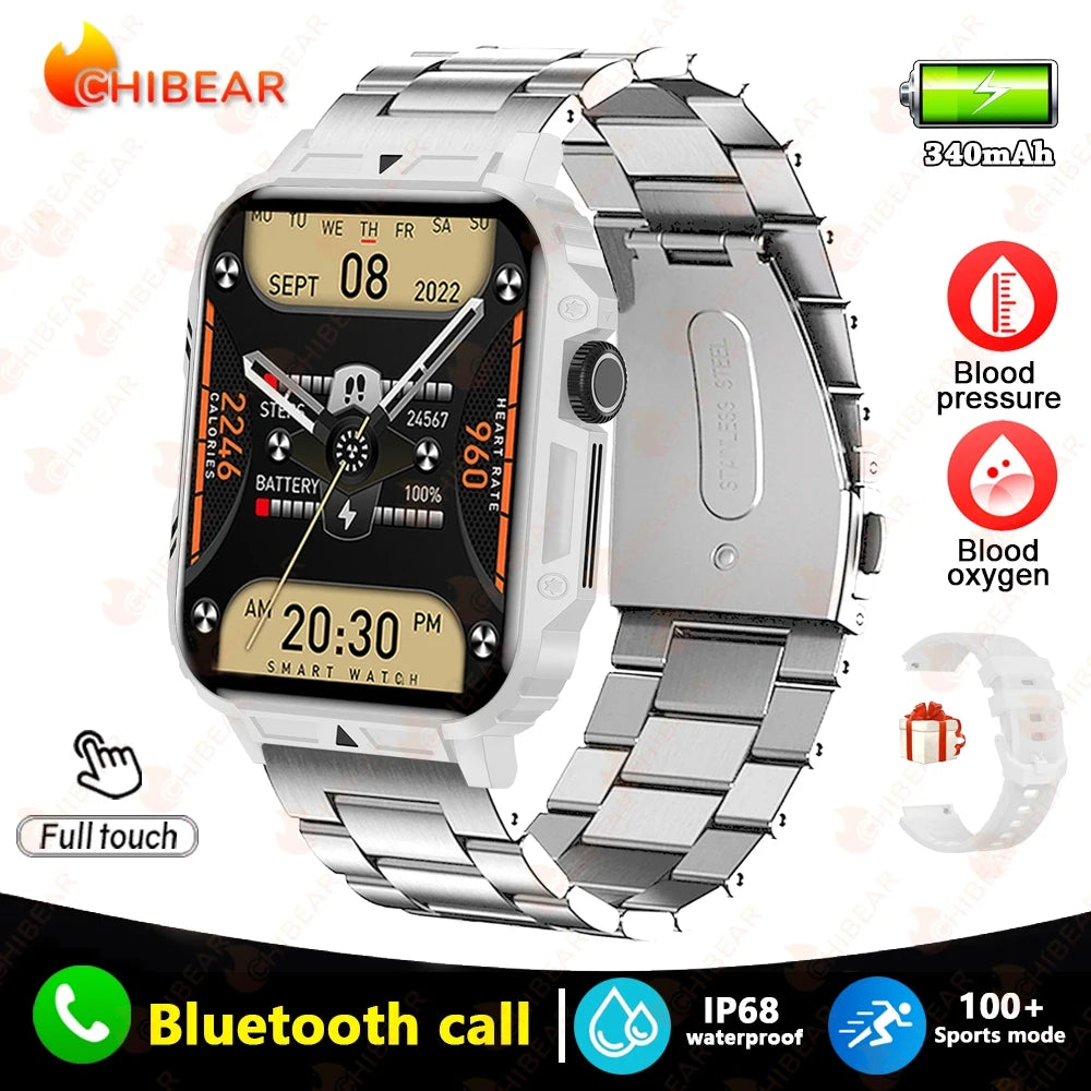 Military Outdoor GPS Sports Smart Watch Men 1.95 inch Heart Rate Blood Oxygen Bluetooth Call SmartWatches Men's For Android IOS - Tasawoq