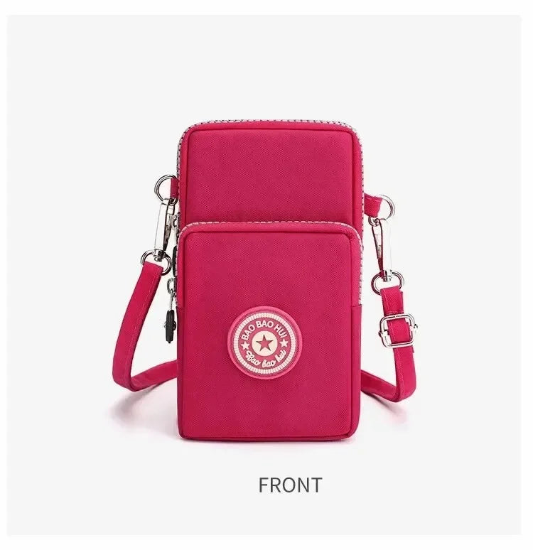Portable Shoulder Bags Nylon Waterproof Women Mobile Phone Bags Mini Female Messenger Purse Lady Wallet Female CrossBody Bag - Tasawoq