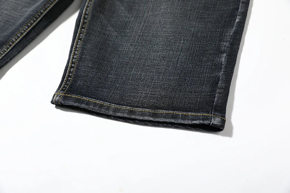 Summer Shorts Jeans Men Denim Pants Stretch Dark Blue Fashion Design Men's Jeans Slim Straight Male Short Jeans Hombre - Tasawoq