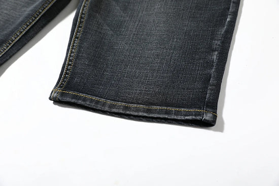 Summer Shorts Jeans Men Denim Pants Stretch Dark Blue Fashion Design Men's Jeans Slim Straight Male Short Jeans Hombre - Tasawoq